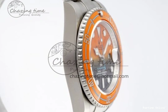 0411 Bold Submariner DIW Sandblasted VSF 1:1 Best Edition Orange Ceramic Bezel Orange Black Dial on SS Bracelet VS 2053